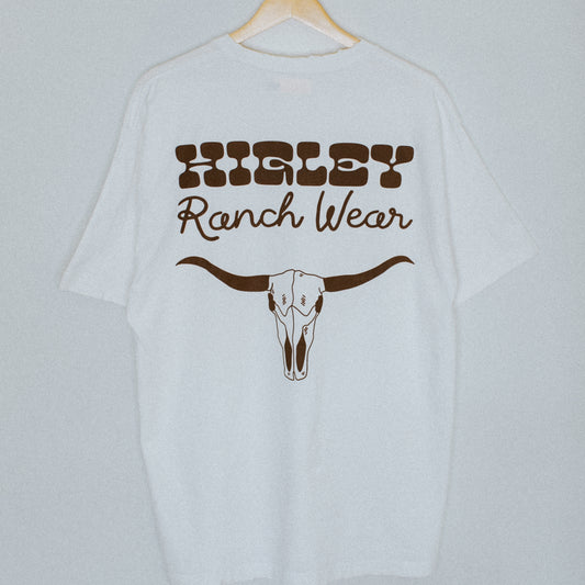 Distressed Rancher Tee - White