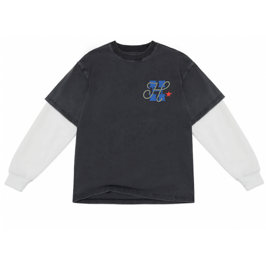 Roped 2fer Tee Vintage Black/White